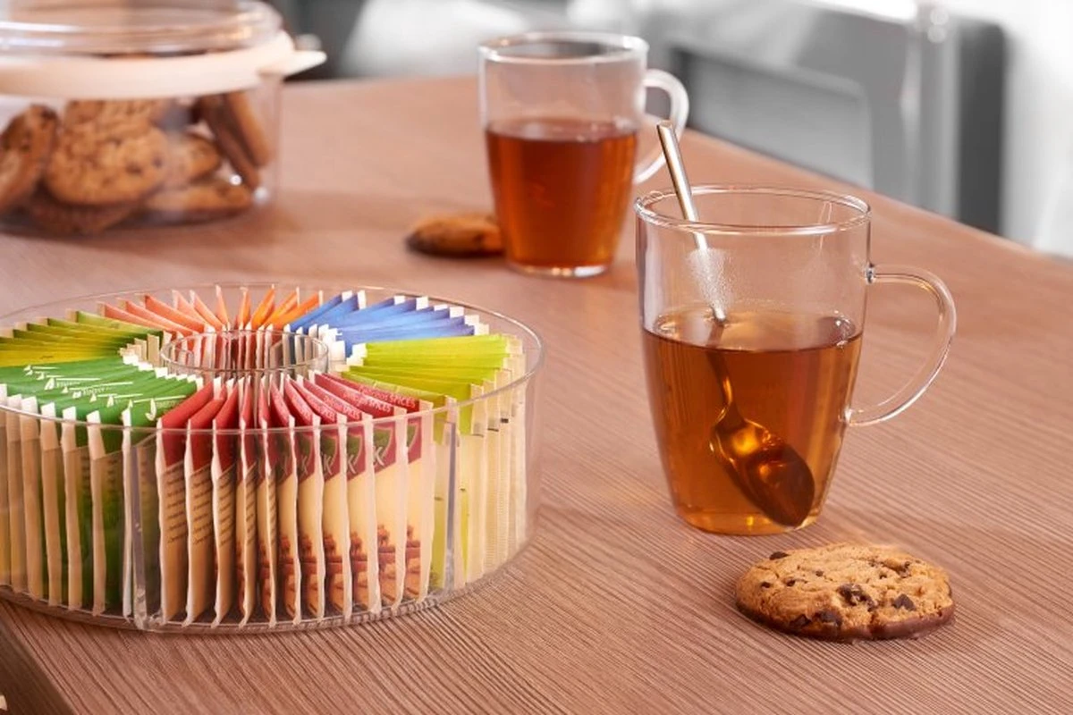 Mepal - Theedoos Rond - Transparant - 6 Vakken - Opbergdoos - Theekist 4 Mepal - Theedoos Rond - Transparant - 6 Vakken - Opbergdoos - Theekist - Afbeelding 3