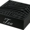 Excellent Houseware - Theedoos/theekist - 9 Vaks Hout - Zwart - 24x24cm -Aigostar winkel 1200x814