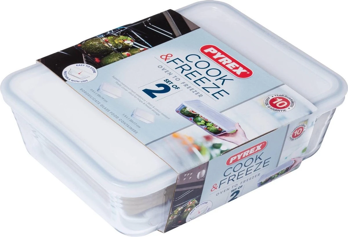 Pyrex Ovenschaal Met Deksel Cook&freez 25 X 19 X 8 Cm 2.6 L 1.5 L 5 Pyrex Ovenschaal Met Deksel Cook&freez 25 X 19 X 8 Cm 2.6 L 1.5 L - Afbeelding 3