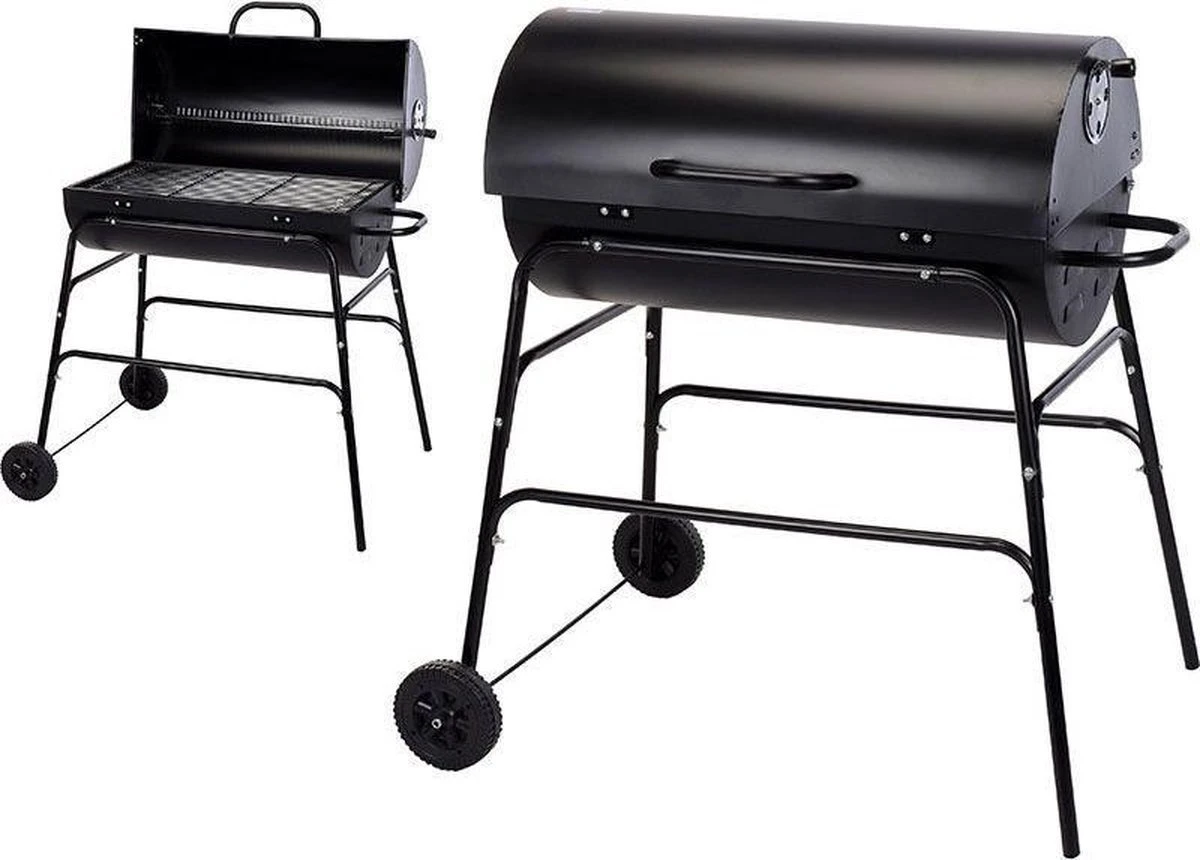 BBQ XL Houtskoolbarbecue - Cilindervorm - Grilloppervlak (LxB) 71 X 35 Cm - Zwart 4 BBQ XL Houtskoolbarbecue - Cilindervorm - Grilloppervlak (LxB) 71 X 35 Cm - Zwart - Afbeelding 2