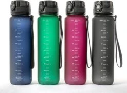 1 Liter Drinkfles - Waterfles Sport Bidon Drinkbus - 1L - Paars/Rood - King Mungo -Aigostar winkel 1200x881 1