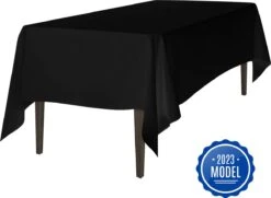 WITTS Luxe Tafelkleed - Waterafstotend - Tafellaken - Zwart - 259x152 CM - Tafelzeil - Tafelkleed Katoen