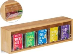 Relaxdays Theedoos 5 Vaks - Theekist - Theezakjeshouder - Bamboe - Voor Ca. 10 Theezakjes 22 Relaxdays Theedoos 5 Vaks - Theekist - Theezakjeshouder - Bamboe - Voor Ca. 10 Theezakjes -Aigostar winkel 1200x889 2