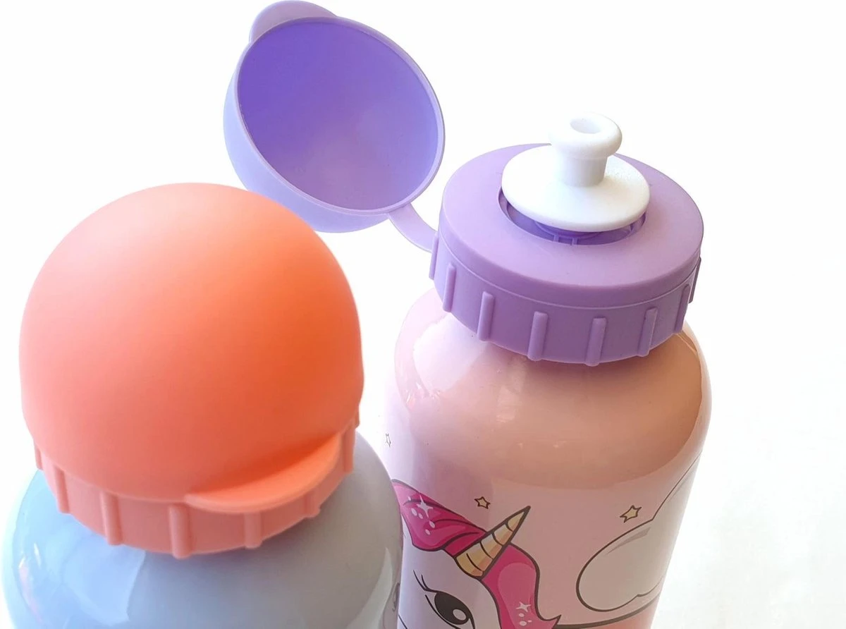 Drinkfles 2 Stuks Unicorn | Drinkflessen Eenhoorn Aluminium Kinderen | 500ml DB02 6 Drinkfles 2 Stuks Unicorn | Drinkflessen Eenhoorn Aluminium Kinderen | 500ml DB02 - Afbeelding 4