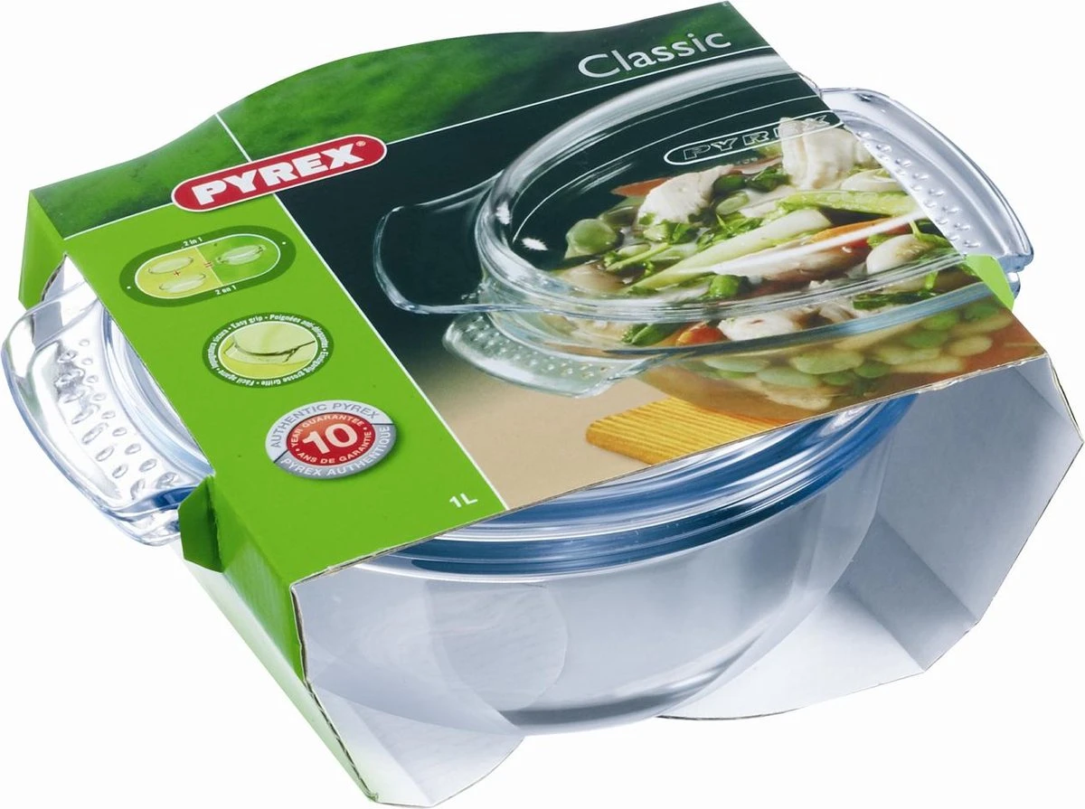 Pyrex Classic Ovenschaal Rond - Inclusief Deksel - Borosilicaatglas - 1,4 Liter - Transparant 7 Pyrex Classic Ovenschaal Rond - Inclusief Deksel - Borosilicaatglas - 1,4 Liter - Transparant - Afbeelding 5