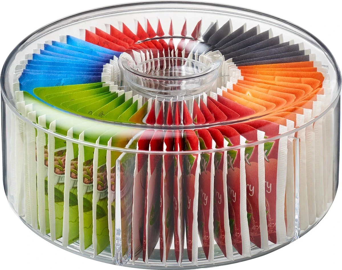 Mepal - Theedoos Rond - Transparant - 6 Vakken - Opbergdoos - Theekist 5 Mepal - Theedoos Rond - Transparant - 6 Vakken - Opbergdoos - Theekist - Afbeelding 4