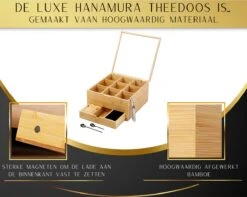 Hanamura Luxe Theedoos 9 Vaks – Lade Voor Losse Thee – Incl. Thee-ei, Theelepels, En Suikerdoos -Aigostar winkel 1200x958 3