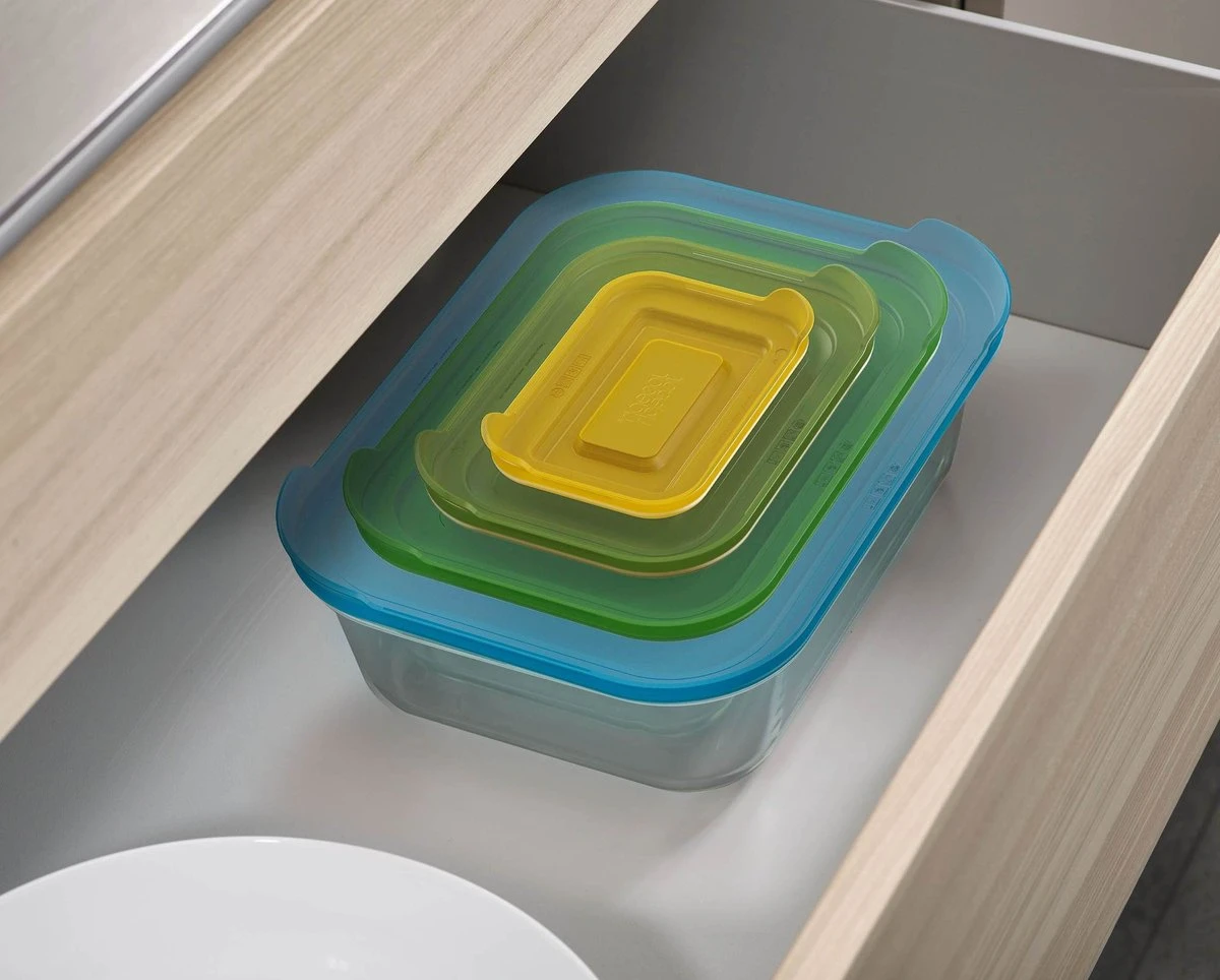 Joseph Joseph Nest Ovenschalen - Incl. Deksels - Glas - 4 Stuks 19 Joseph Joseph Nest Ovenschalen - Incl. Deksels - Glas - 4 Stuks - Afbeelding 17