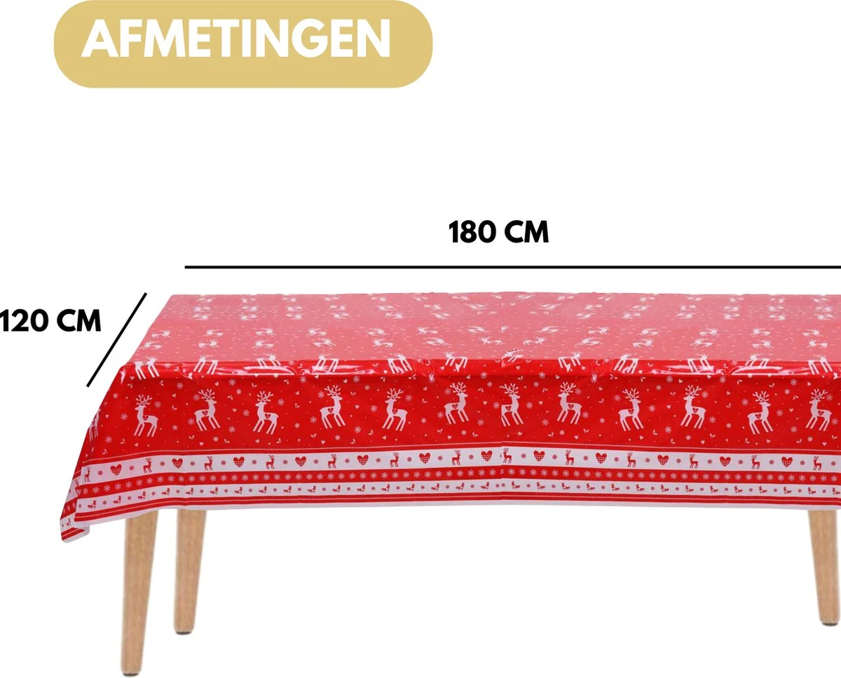 Pazzo Festa - Wegwerp Tafelkleed - 2 Stuks - Kerst - Rood Wit - Vlek & Geurvrij - Party's - 7 Pazzo Festa - Wegwerp Tafelkleed - 2 Stuks - Kerst - Rood Wit - Vlek & Geurvrij - Party's - - Afbeelding 5