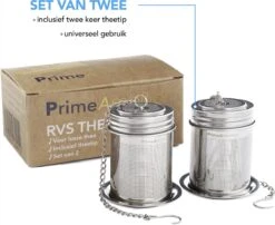 PrimeAmbition - 2 Stuks Theezeef En Theetip Voor Losse Thee - Extra Fijne Filter - Thee Ei Set Met Schoteltje Voor Theezakjes -Aigostar winkel 1200x980