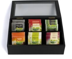 CasaLupo Theedoos Zwart 6-vaks - Met Fluweel - 24 X 16 Cm 10 CasaLupo Theedoos Zwart 6-vaks - Met Fluweel - 24 X 16 Cm -Aigostar winkel 1200x983