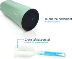 TIGR Hexagon - Drinkfles - Thermosfles - RVS - 500ml - Groen - Met Afwasborstel 10 TIGR Hexagon - Drinkfles - Thermosfles - RVS - 500ml - Groen - Met Afwasborstel -Aigostar winkel 1200x988