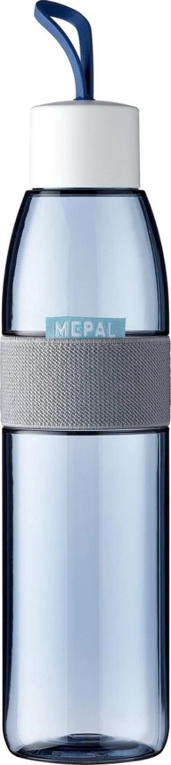Mepal – Waterfles Ellipse – 700 Ml – Nordic Denim – Drinkfles Volwassenen – Geschikt Voor Koolzuurhoudende Dranken – Lekvrij