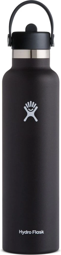 Hydro Flask Standard Mouth Flex Straw Cap Drinkfles (709 Ml) - Black