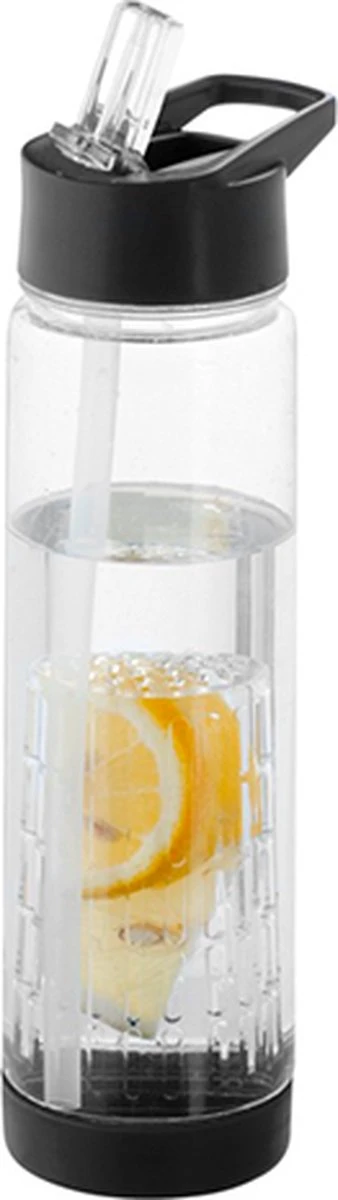 Waterfles Met Rietje - Fruit Filter - Tritan Drinkfles - Volwassenen - Zwart - Kerstcadeau 4 Waterfles Met Rietje - Fruit Filter - Tritan Drinkfles - Volwassenen - Zwart - Kerstcadeau - Afbeelding 2