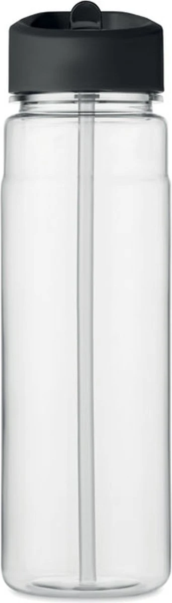 Merkloos Drinkfles Met Rietje - Waterfles - Drinkfles Volwassenen - Flip-top Deksel - RPET - Polypropyleen - 650ML - Zwart 6 Merkloos Drinkfles Met Rietje - Waterfles - Drinkfles Volwassenen - Flip-top Deksel - RPET - Polypropyleen - 650ML - Zwart - Afbeelding 4