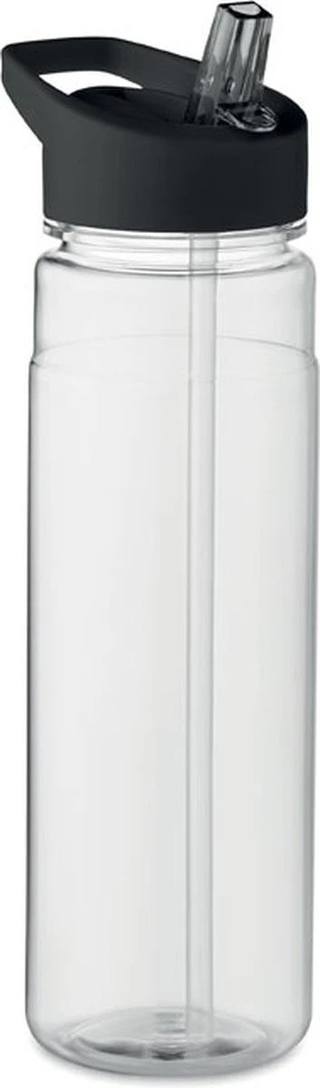 Merkloos Drinkfles Met Rietje - Waterfles - Drinkfles Volwassenen - Flip-top Deksel - RPET - Polypropyleen - 650ML - Zwart 3 Merkloos Drinkfles Met Rietje - Waterfles - Drinkfles Volwassenen - Flip-top Deksel - RPET - Polypropyleen - 650ML - Zwart