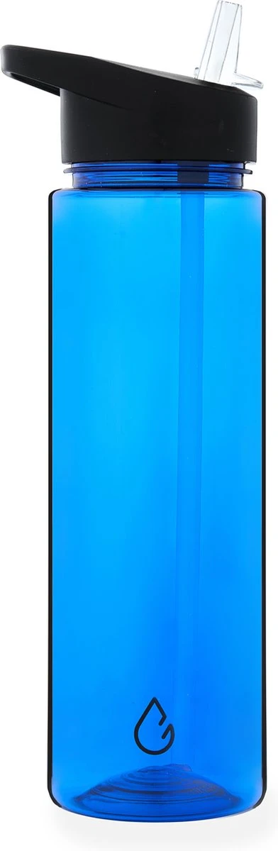 Wattamula - Milieuvriendelijke Waterfles Met Rietje - 700 ML - Blauw Transparant - Drinkfles 3 Wattamula - Milieuvriendelijke Waterfles Met Rietje - 700 ML - Blauw Transparant - Drinkfles