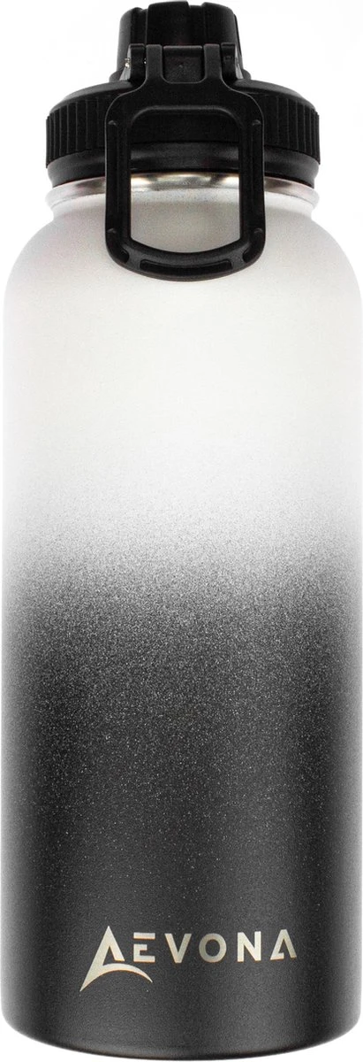 Aevona Waterfles Met Rietje - Thermosfles - Incl 2 Doppen - RVS - 1 Liter 11 Aevona Waterfles Met Rietje - Thermosfles - Incl 2 Doppen - RVS - 1 Liter - Afbeelding 9