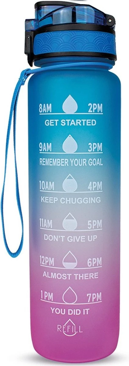 Merkloos Motivatie Waterfles - 1 Liter Drinkfles - Waterfles Met Rietje - Waterfles Met Tijdmarkering - BPA Vrij - Volwassenen - Kinderen - Hardlopen - Sporten - Mannen - Vrouwen- Cadeau - Fitness 3 Merkloos Motivatie Waterfles - 1 Liter Drinkfles - Waterfles Met Rietje - Waterfles Met Tijdmarkering - BPA Vrij - Volwassenen - Kinderen - Hardlopen - Sporten - Mannen - Vrouwen- Cadeau - Fitness