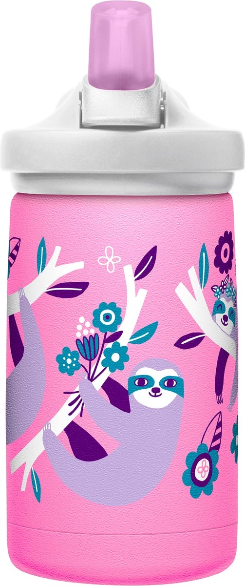 CamelBak Eddy+ Kids SST Vacuum Insulated - Isolatie Drinkfles - 350 Ml - Roze (Flowerchild Sloth) 5 CamelBak Eddy+ Kids SST Vacuum Insulated - Isolatie Drinkfles - 350 Ml - Roze (Flowerchild Sloth) - Afbeelding 3