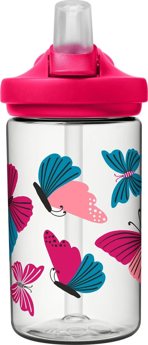 CamelBak Eddy+ Kids - Drinkfles - 400 Ml - Transparant (Colorblock Butterflies) 4 CamelBak Eddy+ Kids - Drinkfles - 400 Ml - Transparant (Colorblock Butterflies) - Afbeelding 2