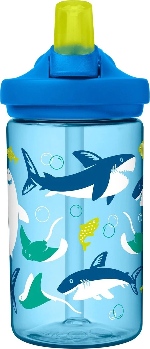 CamelBak Eddy+ Kids - Drinkfles - 400 Ml - Blauw (Sharks And Rays) 4 CamelBak Eddy+ Kids - Drinkfles - 400 Ml - Blauw (Sharks And Rays) - Afbeelding 2