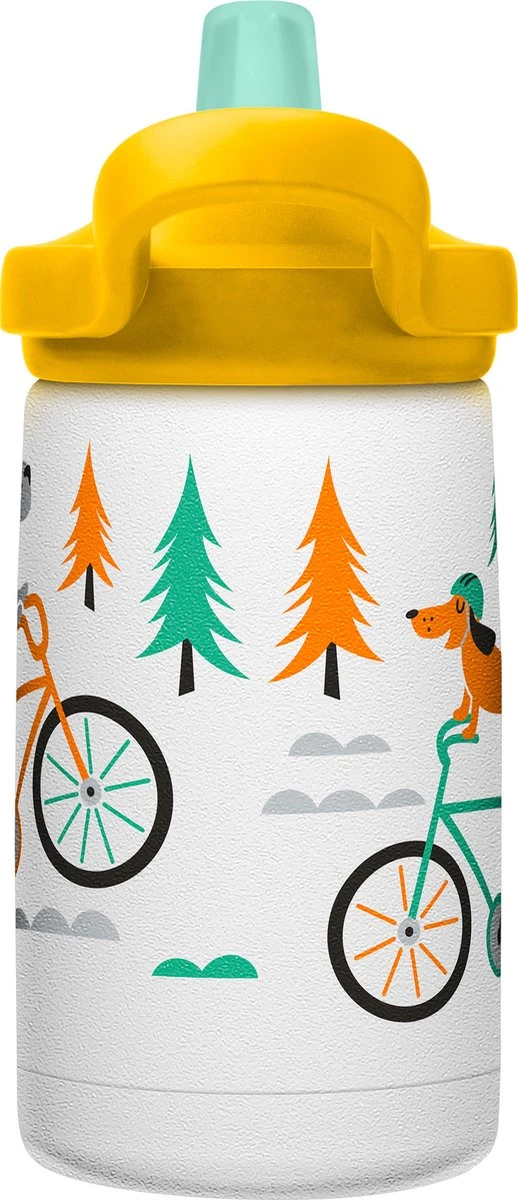 CamelBak Eddy+ Kids SST Vacuum Insulated - Isolatie Drinkfles - 350 Ml - Wit (Biking Dogs) 5 CamelBak Eddy+ Kids SST Vacuum Insulated - Isolatie Drinkfles - 350 Ml - Wit (Biking Dogs) - Afbeelding 3