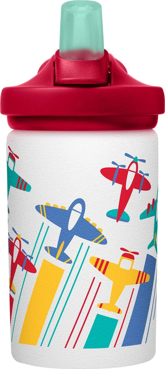 CamelBak Eddy+ Kids Single Wall SST - Drinkfles - 400 Ml - Wit (Airplanes) 5 CamelBak Eddy+ Kids Single Wall SST - Drinkfles - 400 Ml - Wit (Airplanes) - Afbeelding 3