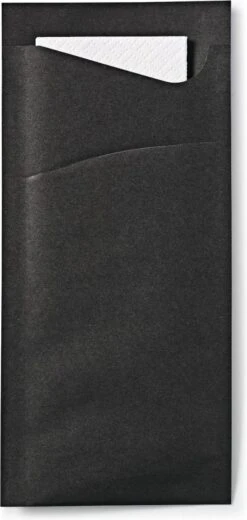 Servetten Met Bestek Zakjes Doos 100 Stuks Zwart Servet Wit Bestekzakjes Met Servetten