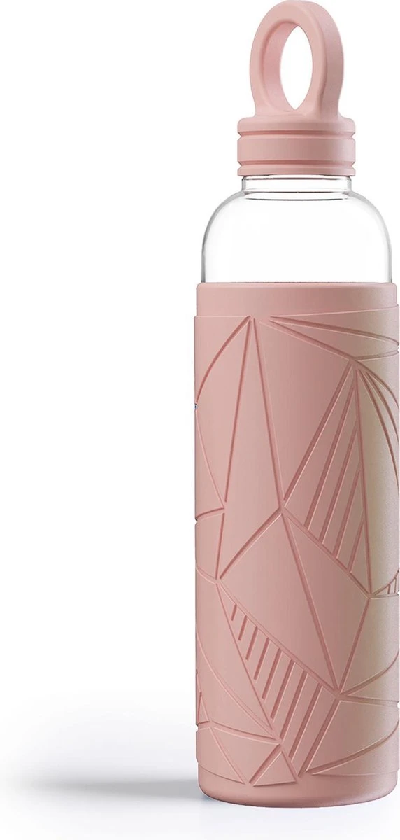 Libbey Waterfles - Glazen Drinkfles - 550 Ml - French Rose 3 Libbey Waterfles - Glazen Drinkfles - 550 Ml - French Rose