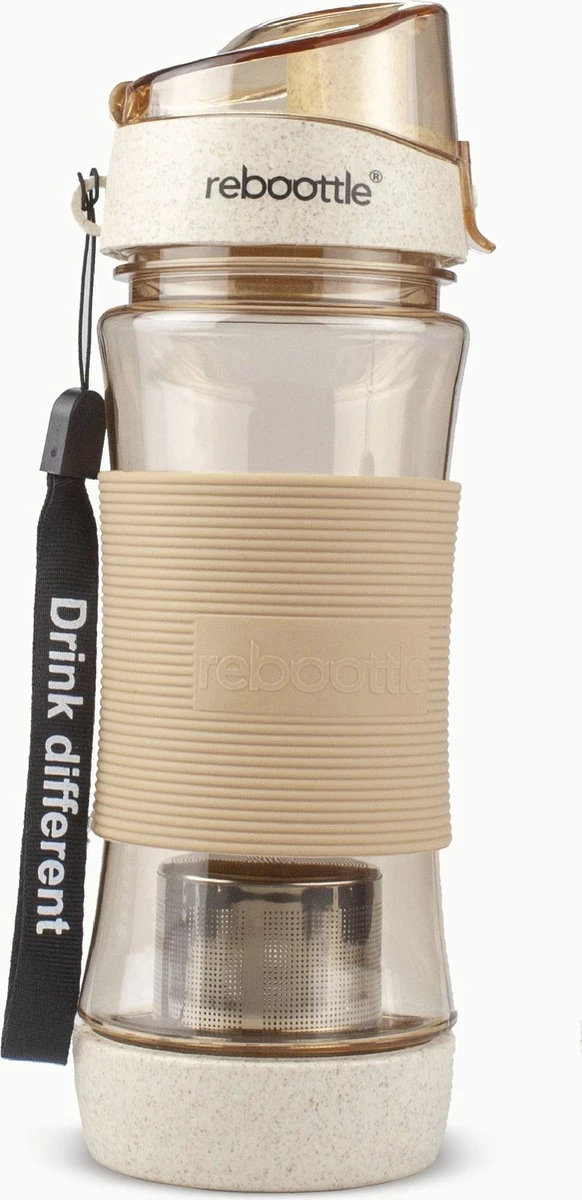 Reboottle - Tea - Drinkfles Met Theefilter - Thee Infuser - Theefles - 450ml - Beige 3 Reboottle - Tea - Drinkfles Met Theefilter - Thee Infuser - Theefles - 450ml - Beige