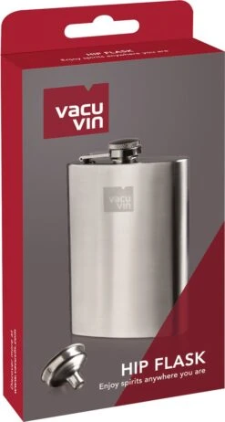 Vacu Vin Heupfles 240 Ml 9,2 X 13,7 Cm Rvs Zilver 2-delig 9 Vacu Vin Heupfles 240 Ml 9,2 X 13,7 Cm Rvs Zilver 2-delig -Aigostar winkel 641x1200