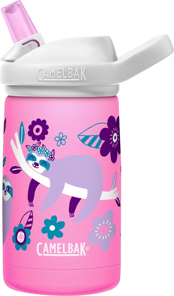 CamelBak Eddy+ Kids SST Vacuum Insulated - Isolatie Drinkfles - 350 Ml - Roze (Flowerchild Sloth) 6 CamelBak Eddy+ Kids SST Vacuum Insulated - Isolatie Drinkfles - 350 Ml - Roze (Flowerchild Sloth) - Afbeelding 4