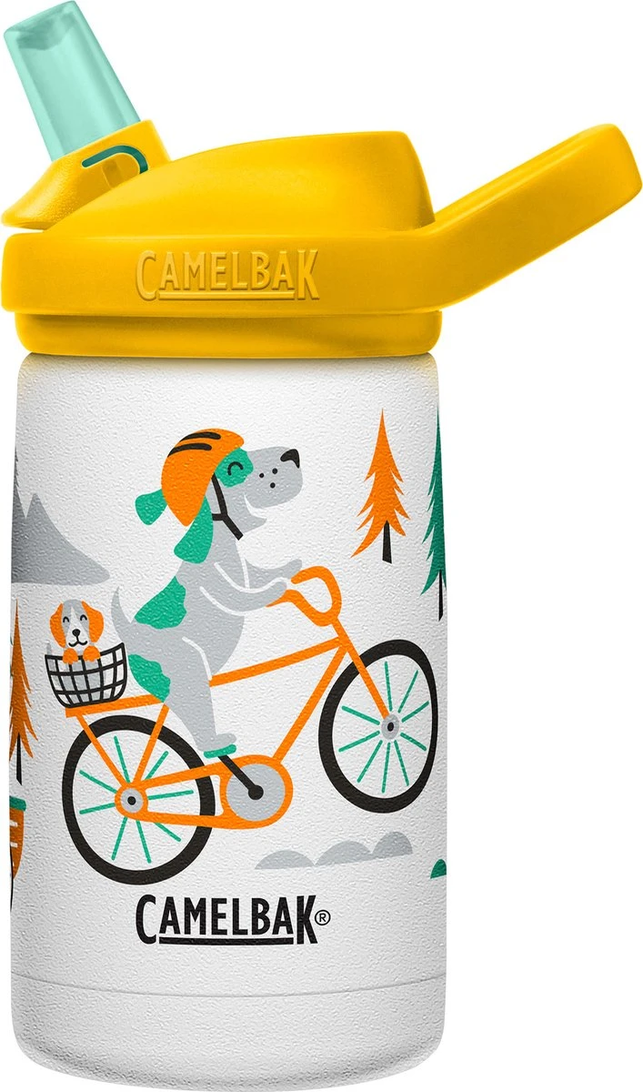 CamelBak Eddy+ Kids SST Vacuum Insulated - Isolatie Drinkfles - 350 Ml - Wit (Biking Dogs) 4 CamelBak Eddy+ Kids SST Vacuum Insulated - Isolatie Drinkfles - 350 Ml - Wit (Biking Dogs) - Afbeelding 2