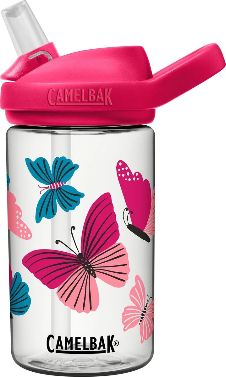 CamelBak Eddy+ Kids - Drinkfles - 400 Ml - Transparant (Colorblock Butterflies) 3 CamelBak Eddy+ Kids - Drinkfles - 400 Ml - Transparant (Colorblock Butterflies)