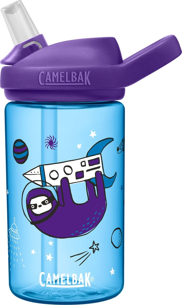 CamelBak Eddy+ Kids - Drinkfles - 400 Ml - Blauw (Sloths In Space) 3 CamelBak Eddy+ Kids - Drinkfles - 400 Ml - Blauw (Sloths In Space)