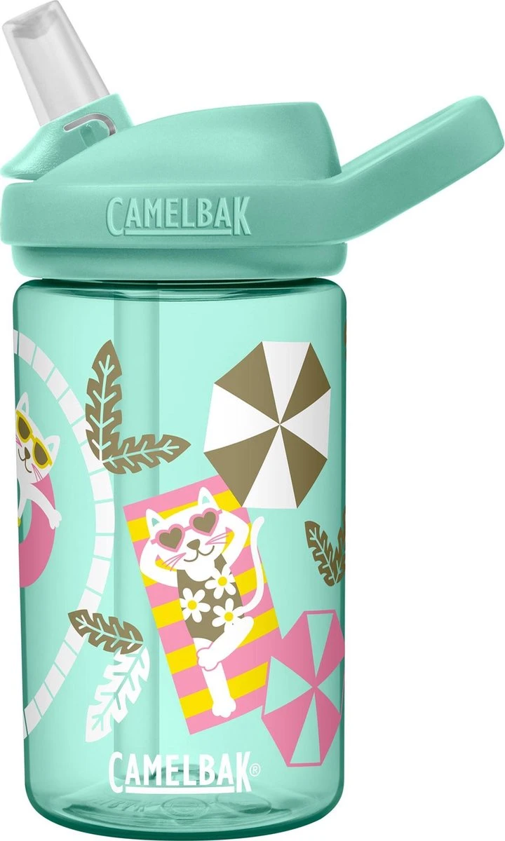 CamelBak Eddy+ Kids - Drinkfles - 400 Ml - Mint (Pool Cats) 3 CamelBak Eddy+ Kids - Drinkfles - 400 Ml - Mint (Pool Cats)