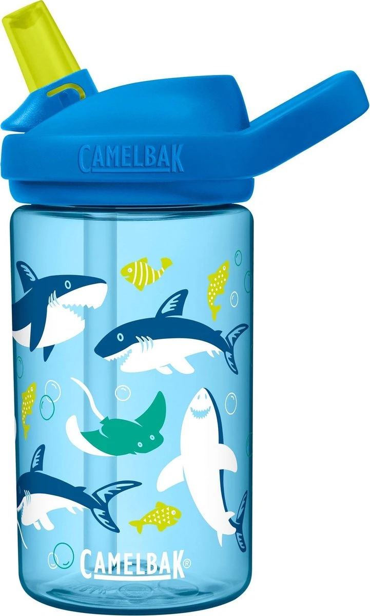 CamelBak Eddy+ Kids - Drinkfles - 400 Ml - Blauw (Sharks And Rays) 3 CamelBak Eddy+ Kids - Drinkfles - 400 Ml - Blauw (Sharks And Rays)