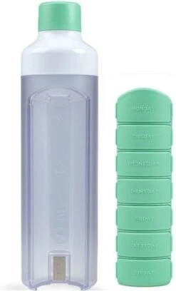 YOS Bottle - Waterfles Met Pillendoos - 7 Vaks - Groen -Aigostar winkel 726x1200