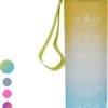 LaCardia Motivatie Waterfles Geel Blauw - 1 Liter Drinkfles - Waterfles Met Tijdmarkering - Geel + Blauw -Aigostar winkel 728x1200