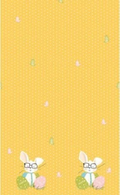 DUNI Pasen Tafelkleed/tafellaken Paashaas Geel 138 X 220 Cm - Pasen Thema Papieren Tafeldecoraties