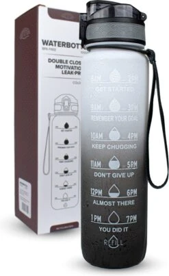 Nimma® Motivatie Waterfles - 1 Liter Drinkfles - Met Tijdmarkeringen En Fruitfilter - Zwart Wit 12 Nimma® Motivatie Waterfles - 1 Liter Drinkfles - Met Tijdmarkeringen En Fruitfilter - Zwart Wit -Aigostar winkel 736x1200 2