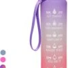 LaCardia Motivatie Waterfles Paars Oranje- 1 Liter Drinkfles - Waterfles Met Tijdmarkering - Paars Oranje -Aigostar winkel 738x1200