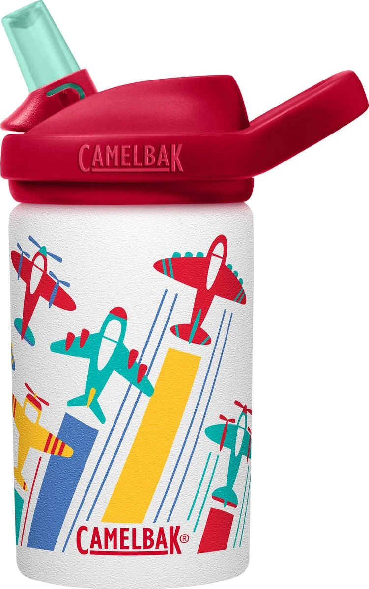 CamelBak Eddy+ Kids Single Wall SST - Drinkfles - 400 Ml - Wit (Airplanes) 3 CamelBak Eddy+ Kids Single Wall SST - Drinkfles - 400 Ml - Wit (Airplanes)