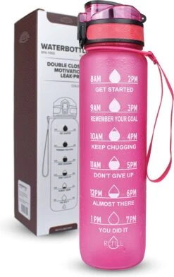 Nimma® Motivatie Waterfles - 1 Liter Drinkfles - Met Tijdmarkeringen En Fruitfilter - Roze 19 Nimma® Motivatie Waterfles - 1 Liter Drinkfles - Met Tijdmarkeringen En Fruitfilter - Roze -Aigostar winkel 757x1200 2