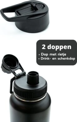 Drinkfles - Onyx Black - 1 Liter - Extra Dop Met Rietje & Drinktuit - Waterfles Met Rietje - Isoleerfles - BPA Vrij - Lekvrij 14 Drinkfles - Onyx Black - 1 Liter - Extra Dop Met Rietje & Drinktuit - Waterfles Met Rietje - Isoleerfles - BPA Vrij - Lekvrij -Aigostar winkel 758x1200