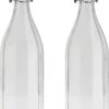 2x Stuks Glazen Fles Transparant Met Beugeldop 1000 Ml - Waterfles - Olie/azijn Fles -Aigostar winkel 793x1200 1