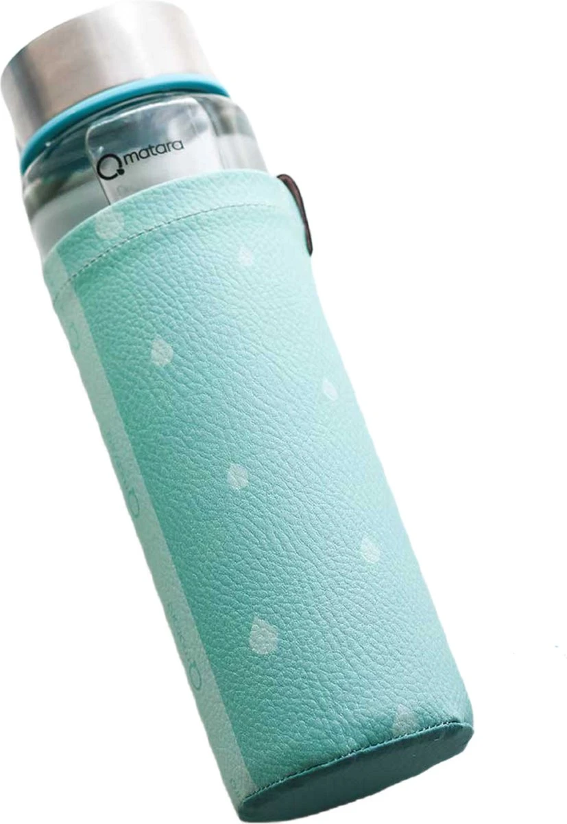 Duurzame Waterfles - Glas - Glazen Drinkfles - 550ml - Inclusief Sleeve - Mint Groen 3 Duurzame Waterfles - Glas - Glazen Drinkfles - 550ml - Inclusief Sleeve - Mint Groen