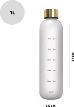 Designed On 45th Drinkfles| Drinkfles 1 Liter | Waterfles Met Tijdmarkering | Mat Wit | Herbruikbaar | Gouden Dop 9 Designed On 45th Drinkfles| Drinkfles 1 Liter | Waterfles Met Tijdmarkering | Mat Wit | Herbruikbaar | Gouden Dop -Aigostar winkel 832x1200